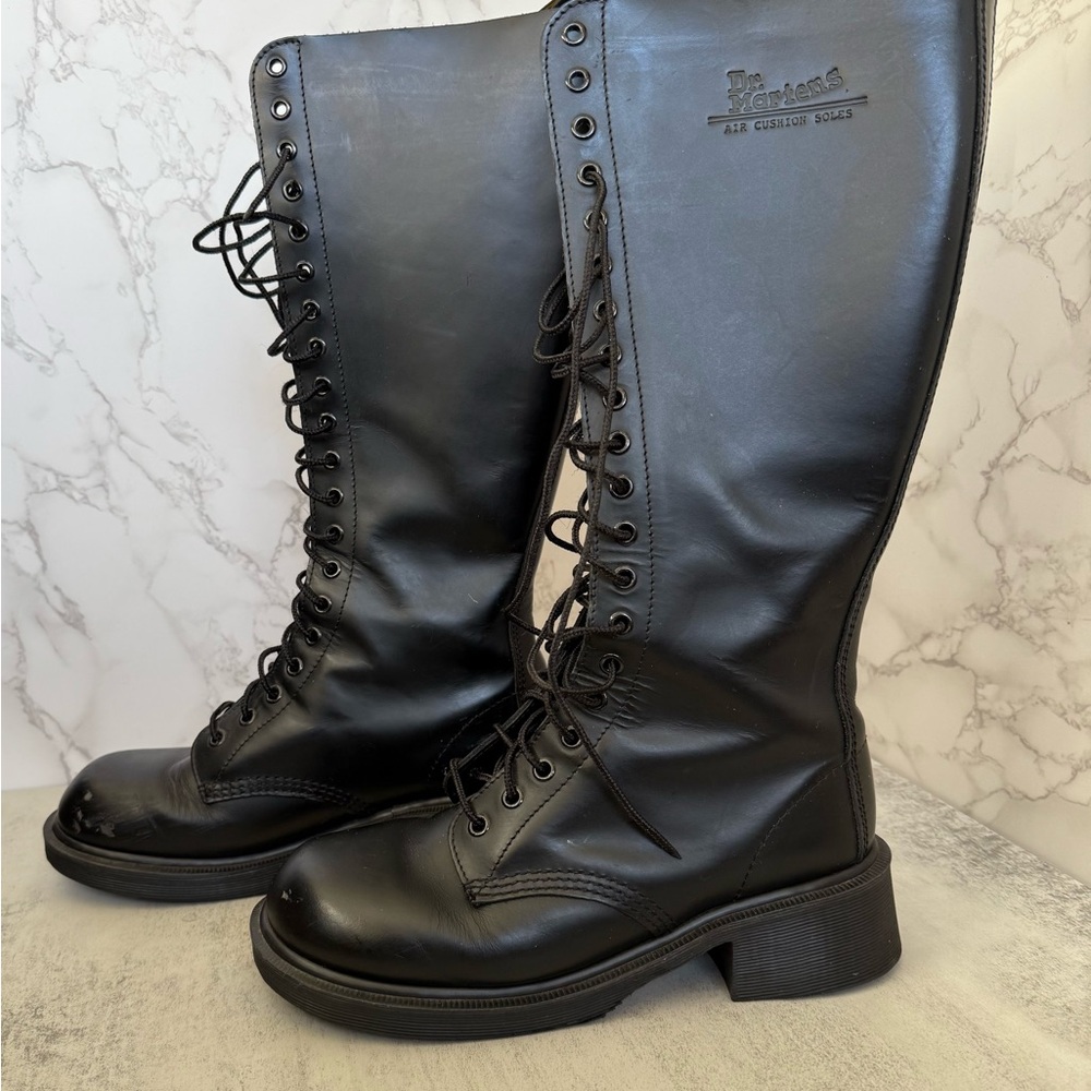 Dr. Martens Black Leather Unisex Knee High Boots Men’s Size 7